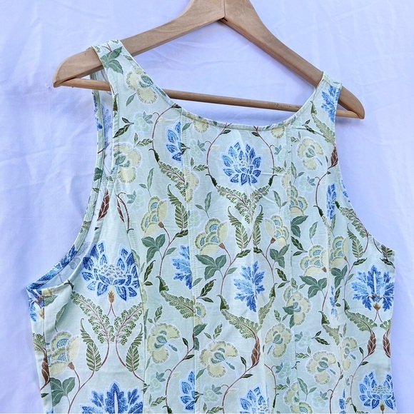 LOFT | NWT GARDEN LINEN BLEND SEAMED MINI SHIFT DRESS IN SEACREST SIZE 14 - Picture 7 of 12